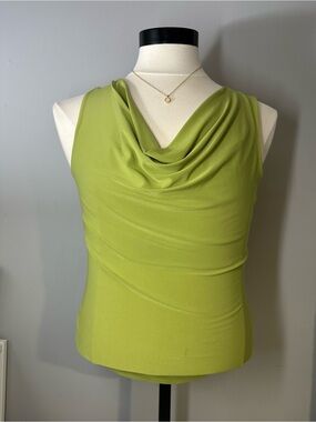 Meraki Olive Green Cowl Neck Top